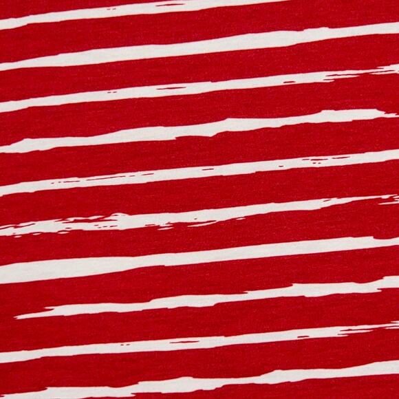 LuLaRoe Carly Dress Small Brushstroke Stripes Red White Hi-Low A-Line Swing - Picture 3 of 9